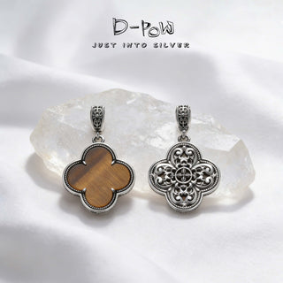 D-Pow S925 Sterling Silver Four-Leaf Clover Pendant – Minimalist Luxury Elegant Classic Jewelry for Women - D-POW