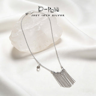 D-Pow S925 Sterling Silver Necklace – 46cm Minimalist Dainty Chain for Women - D-POW