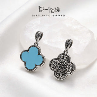 D-Pow S925 Sterling Silver Four-Leaf Clover Pendant – Minimalist Luxury Elegant Classic Jewelry for Women - D-POW
