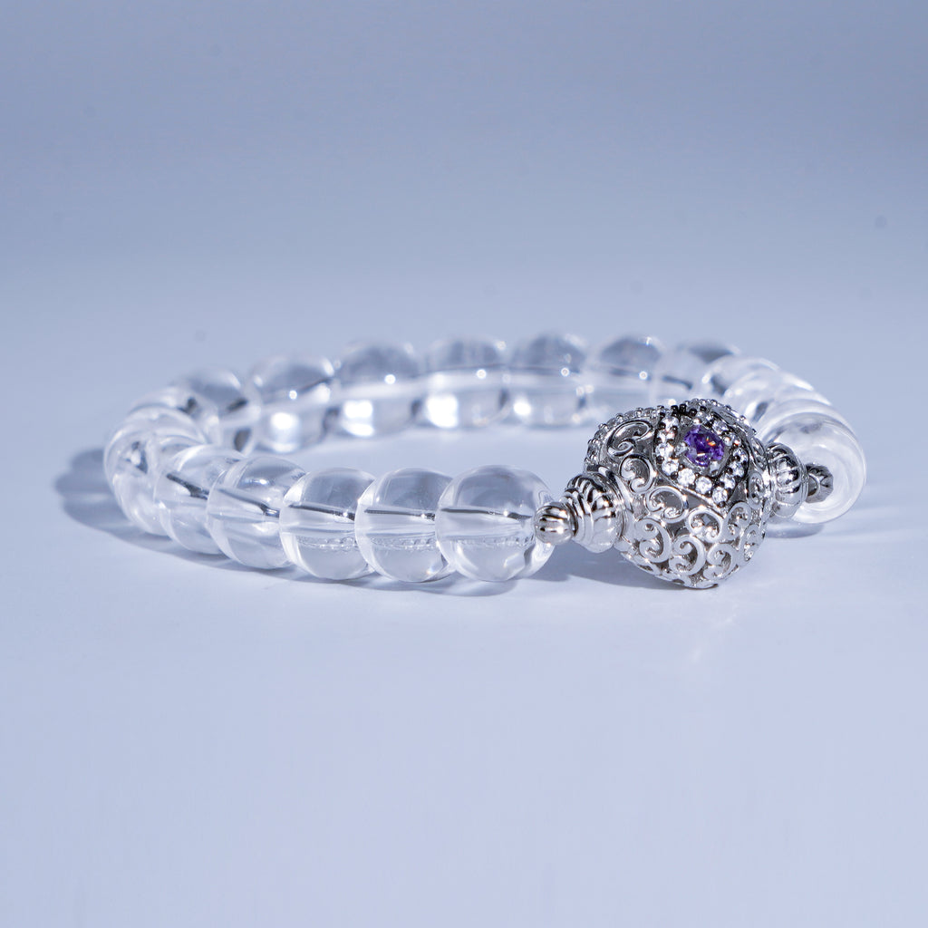 [Dracula's Devotion] D-POW White Crystal Love Energy Bracelet - 925 Silver