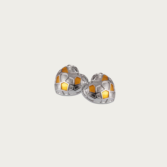 [Frozen Echo] D-POW  Ice Cube Heart Treasure Sterling Silver Stud Earrings