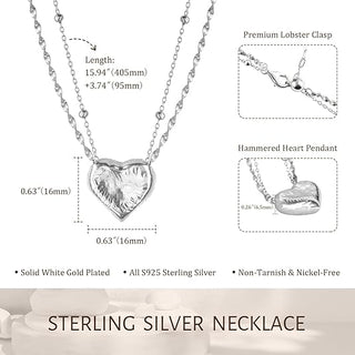 [Baroque Bloom] D-POW Baroque-Inspired Double Heart Necklace in 925 Sterling Silver - D-POW
