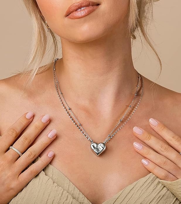 [Baroque Bloom] D-POW Baroque-Inspired Double Heart Necklace in 925 Sterling Silver