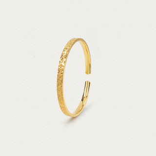 [Shatterlight Series] D-POW Silver Texture Jewelry Set – Cuff, Hoop Earrings & Statement Ring - D-POW