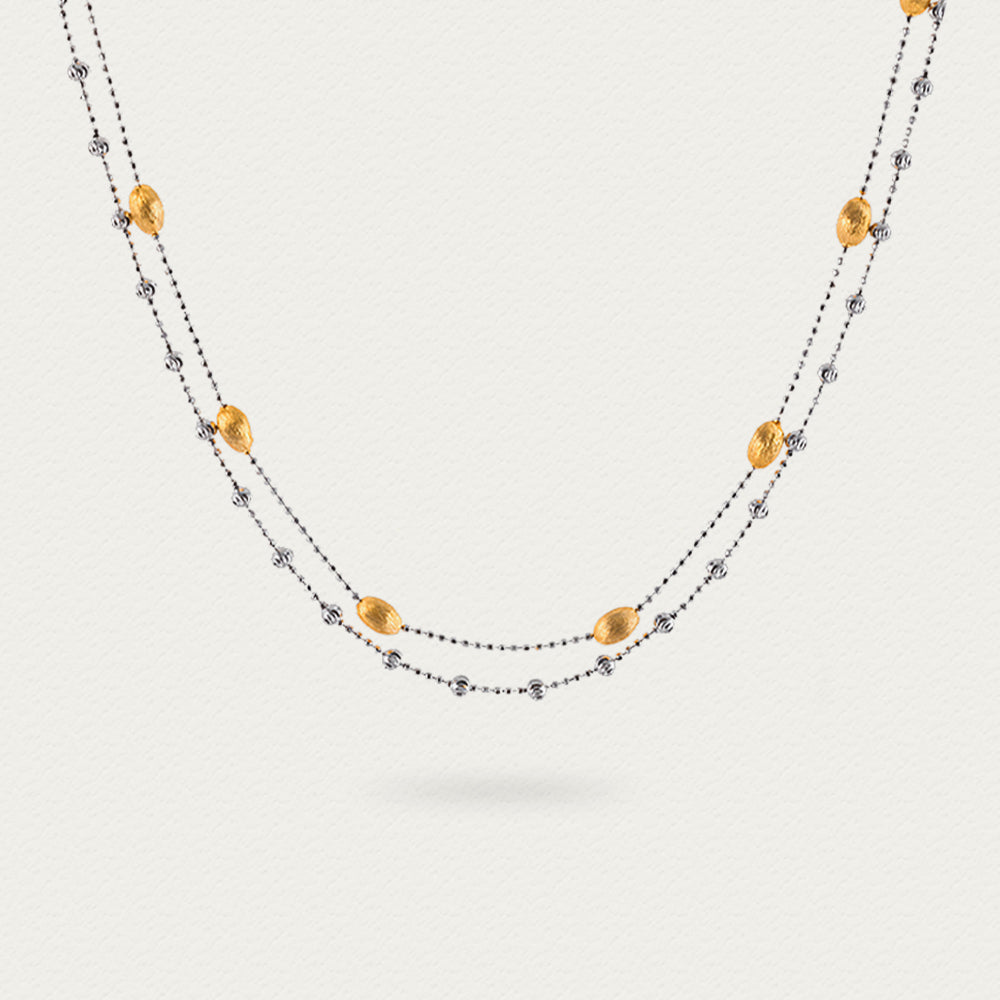 [Frozen Echo] D-POW Brushed Nut Shell Double-Layer Necklace
