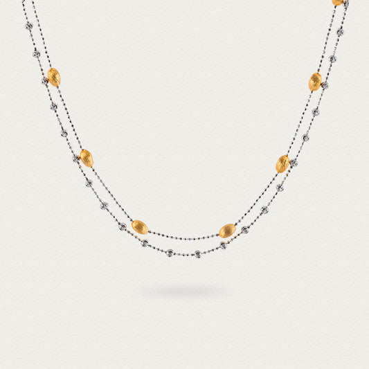 [Frozen Echo] D-POW Brushed Nut Shell Double-Layer Necklace