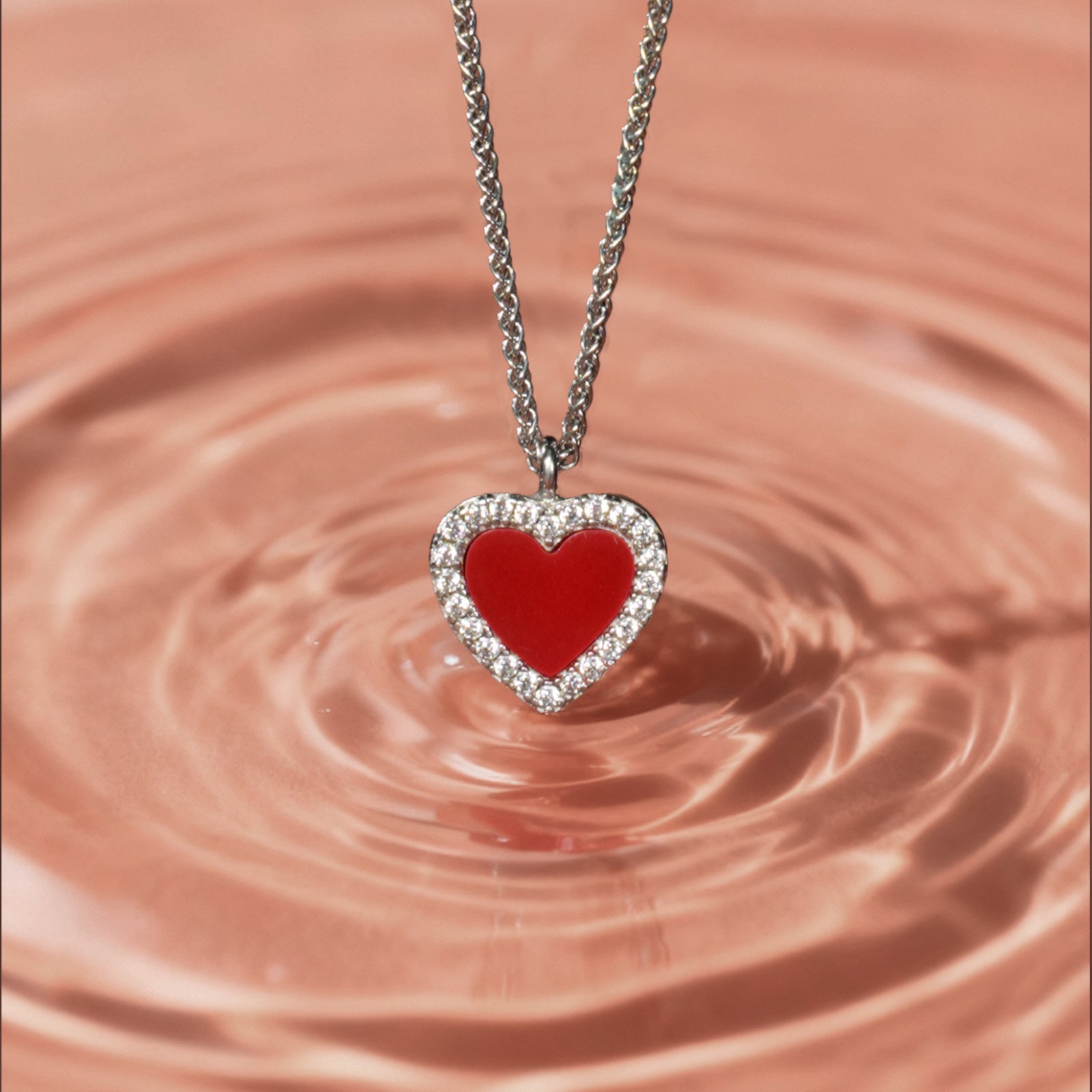 D-pow Agate Heart Necklace – Simple Elegance in 925 Sterling Silver