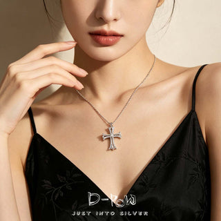 D-Pow S925 Sterling Silver Synthetic Zircon Necklace (62cm) - D-POW