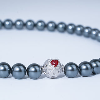 [Cosmic Amour] D-POW Haute Couture Peach-Motif Necklace in 925 Sterling Silver, 40CM(15.75'') - D-POW