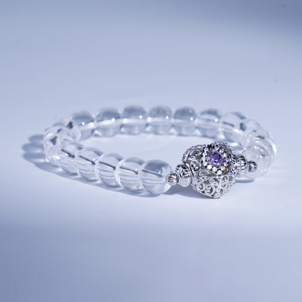 [Dracula's Devotion] D-POW White Crystal Love Energy Bracelet - 925 Silver