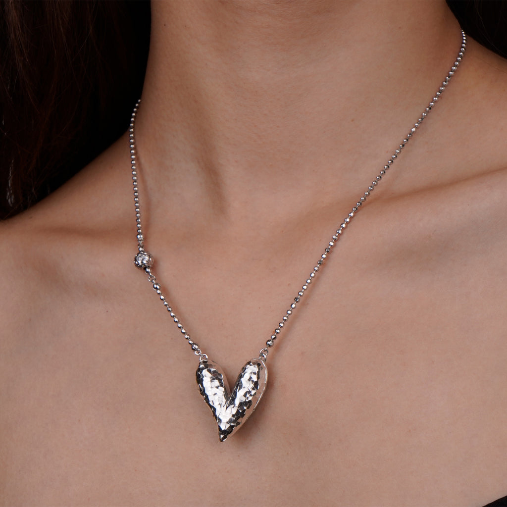 D-POW Baroque-Inspired Icy Peach Pendant 925 Silver Necklace