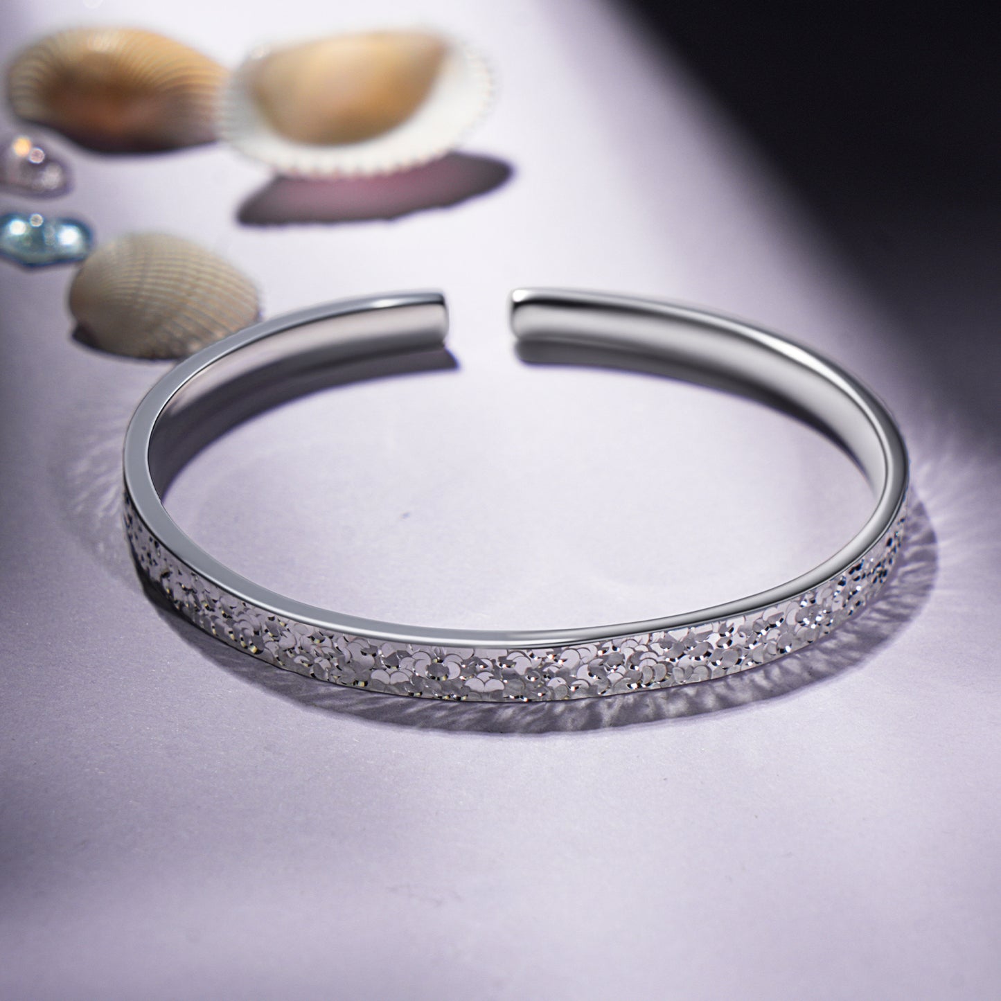 [Shatterlight Series] D-POW Hammered 999.9 Fine Silver Adjustable Cuff