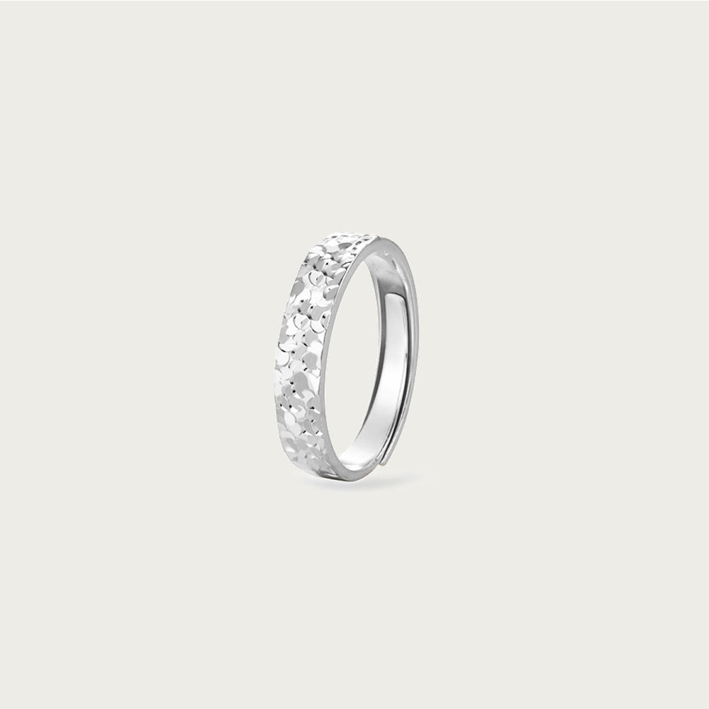 [Shatterlight Series] D-POW Sterling Silver Adjustable 'Crushed Ice' Statement Ring