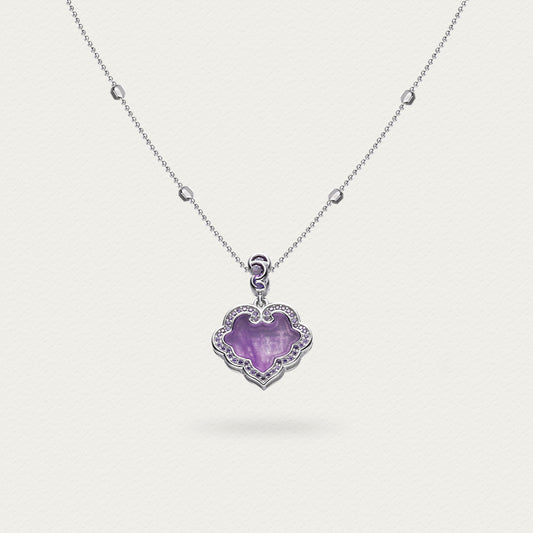[Lustre Ruyi] D-pow Handcrafted 925 Silver Necklace with Quartz Stones, 49cm (19.3'')