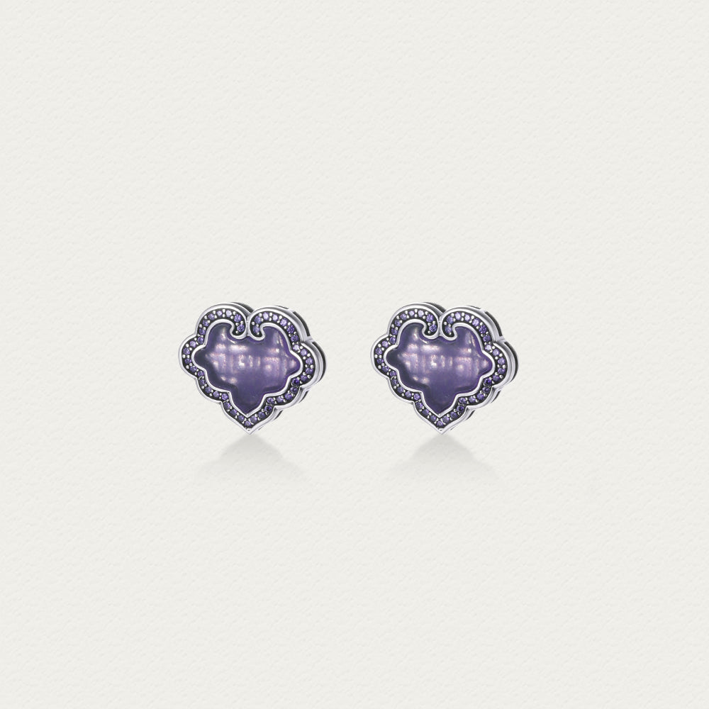 [Lustre Ruyi] D-pow Handcrafted 925 Silver Stud Earrings with Dazzling Stones