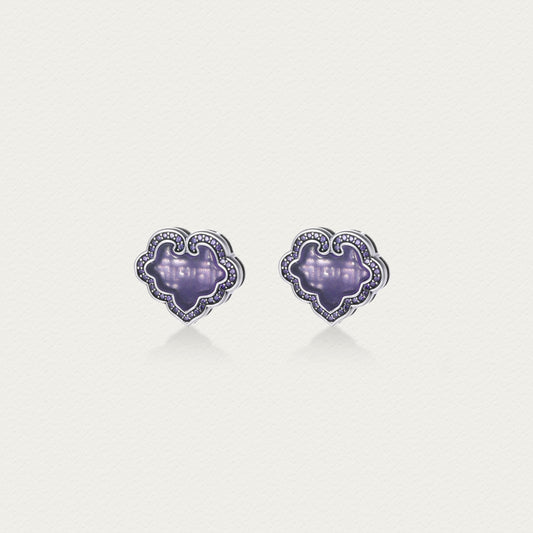 [Lustre Ruyi] D-pow Handcrafted 925 Silver Stud Earrings with Dazzling Stones