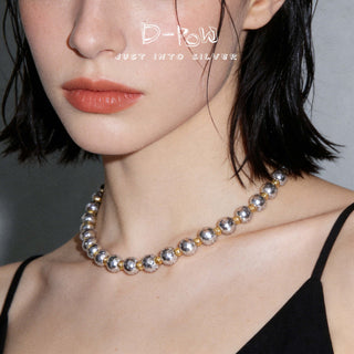D-Pow S925 Sterling Silver “Moonlight Mini Gold Diamond” South Sea Gold Pearl Necklace & Bracelet - D-POW