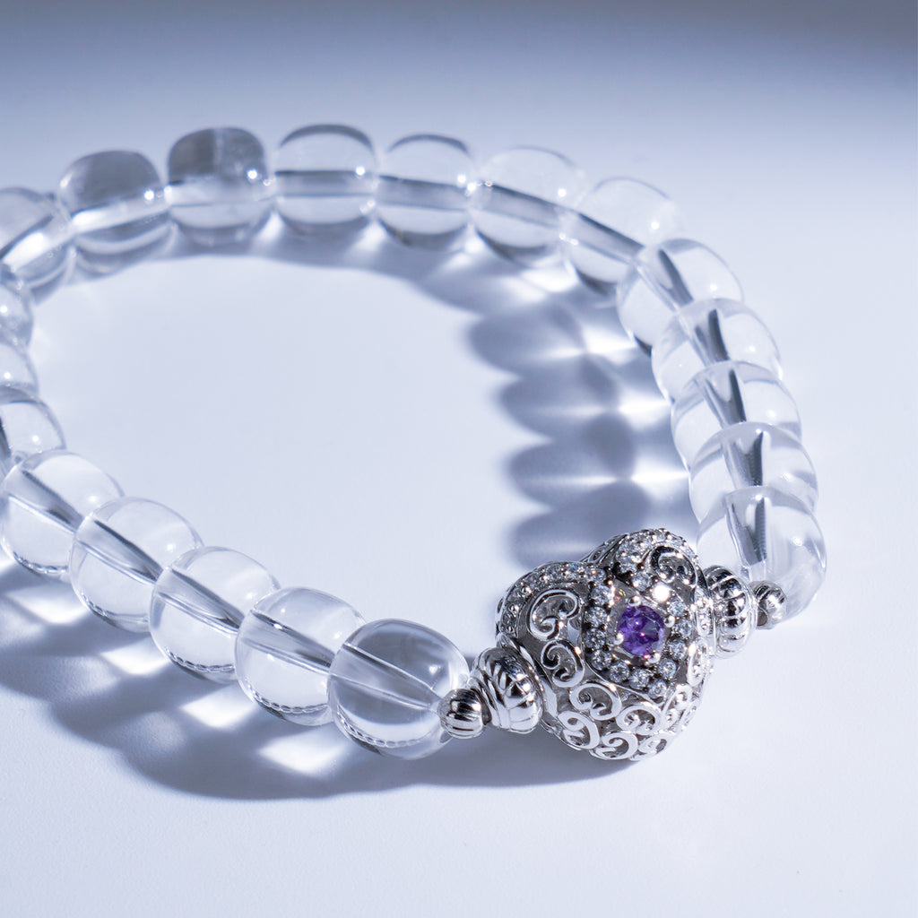 [Dracula's Devotion] D-POW White Crystal Love Energy Bracelet - 925 Silver