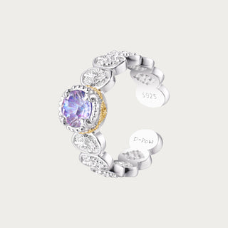 D-Pow 925 Sterling Silver Synthetic Zircon Ring | Iris Empire Scroll Design - D-POW