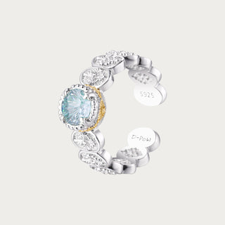 D-Pow 925 Sterling Silver Synthetic Zircon Ring | Iris Empire Scroll Design - D-POW