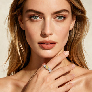 D-Pow 925 Sterling Silver Synthetic Zircon Ring | Iris Empire Scroll Design - D-POW