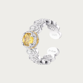 D-Pow 925 Sterling Silver Synthetic Zircon Ring | Iris Empire Scroll Design - D-POW