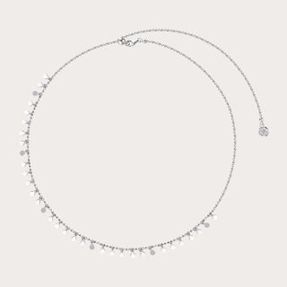 D-POW Sterling Silver Mini Bulb Pendant Necklace with Sparkling Accents – 51cm - D-POW