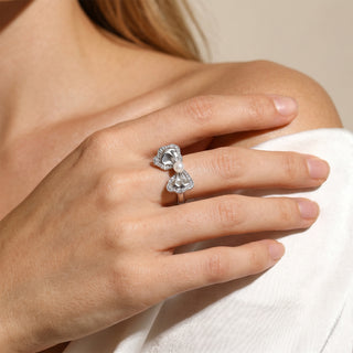 [Miu-Inspired Ballet] D-POW 925 Sterling Silver Cubic Zirconia Ring - D-POW