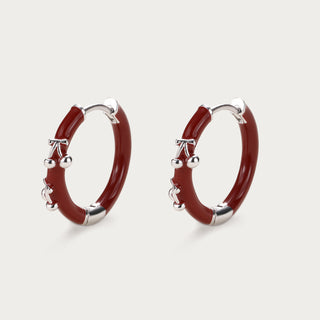 D-Pow Cherry Red 925 Silver Earrings | Vintage Elegant Jewelry - D-POW