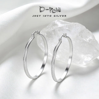 D-Pow S925 Silver Hoop Earrings – Minimalist Hoops - D-POW