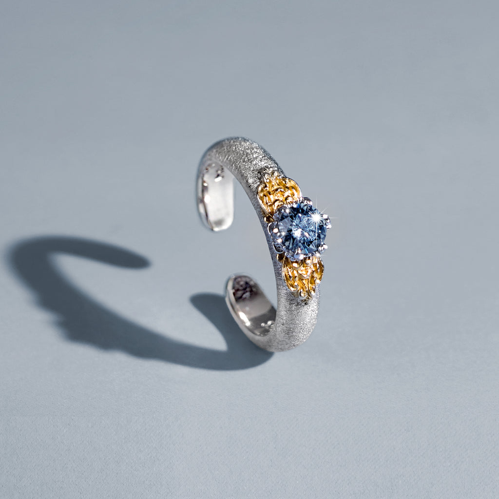 [Eternal Gleam] D-POW Handcrafted Moissanite Filigree Ring in Inspired Buccellati Style