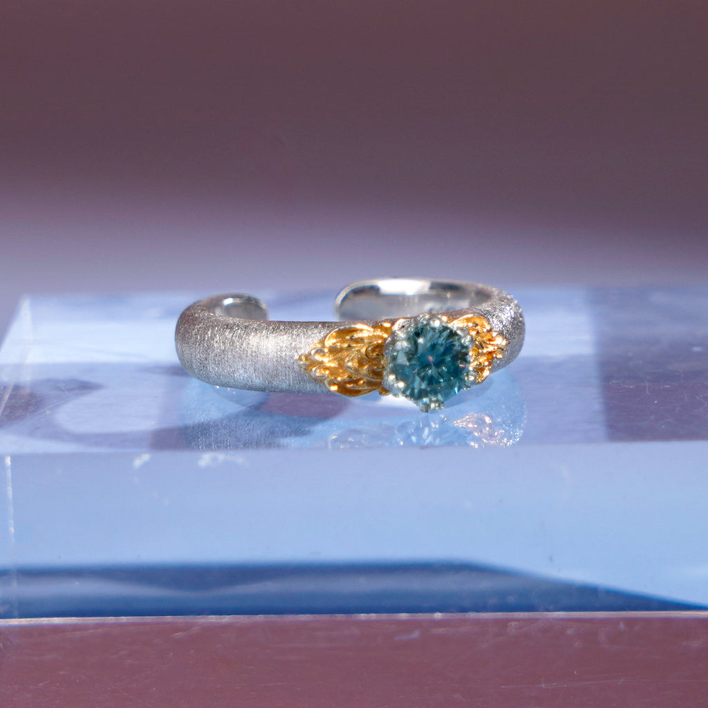 [Eternal Gleam] D-POW Handcrafted Moissanite Filigree Ring in Inspired Buccellati Style