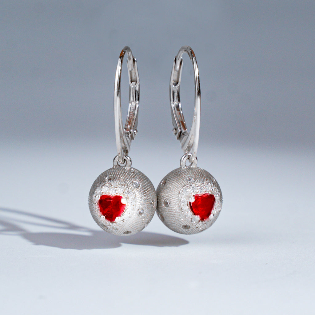 [Cosmic Amour] D-POW Haute Couture Peach Design Earrings in 925 Sterling Silver, 1 PAIR