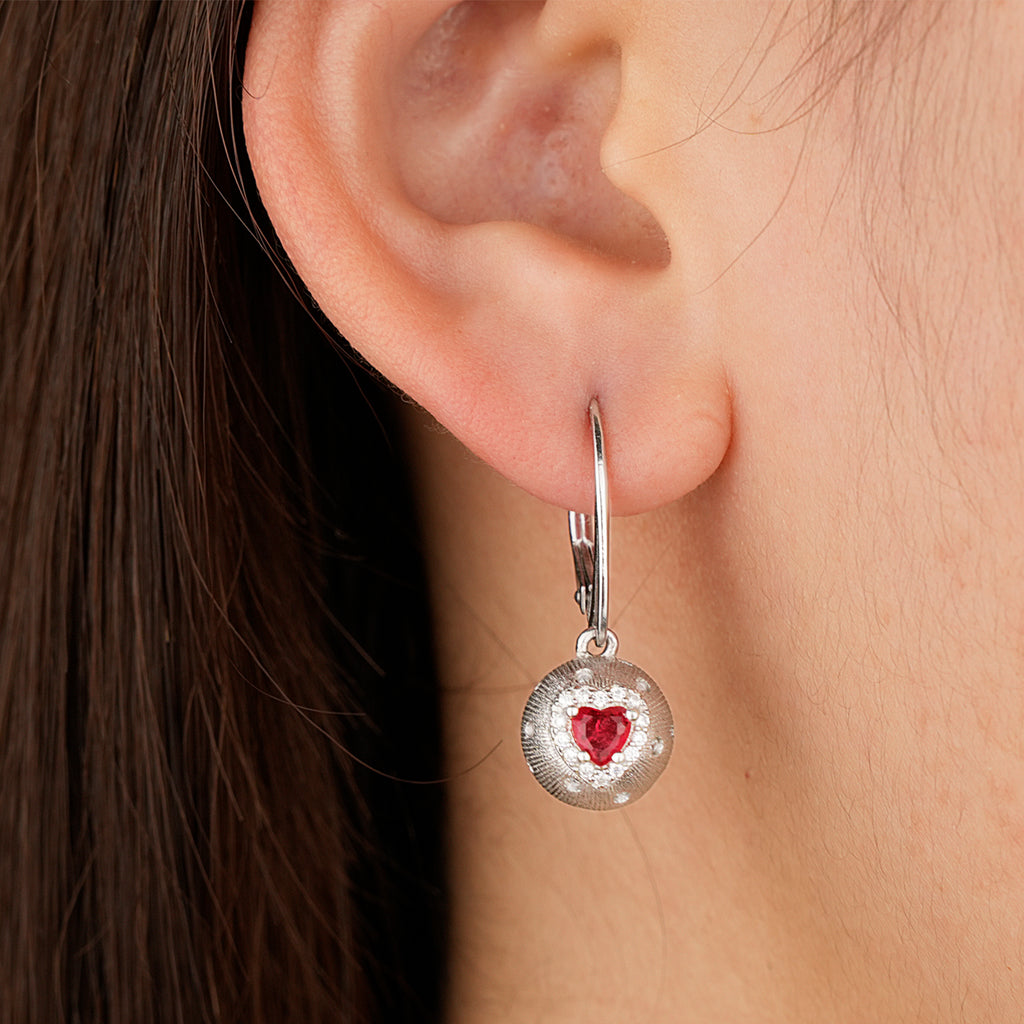 [Cosmic Amour] D-POW Haute Couture Peach Design Earrings in 925 Sterling Silver, 1 PAIR