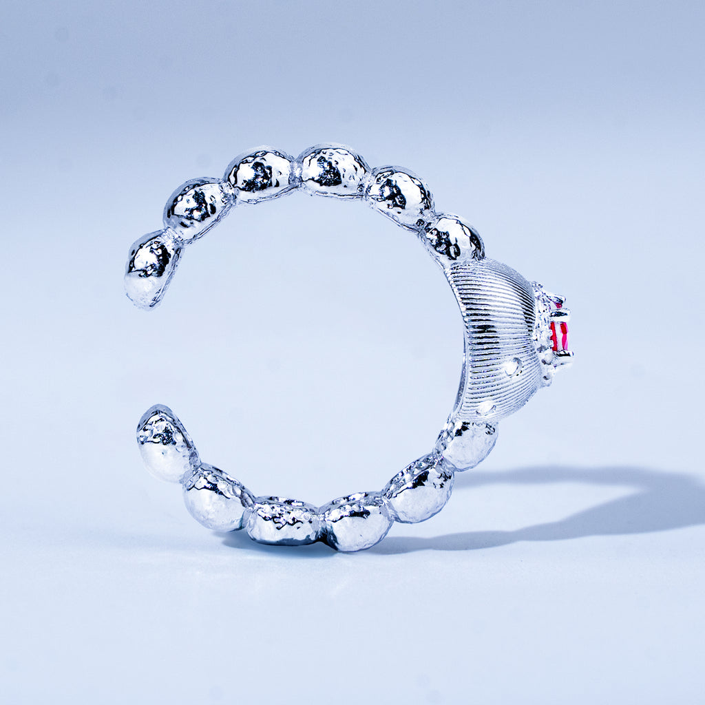 [Cosmic Amour] D-POW 925 Silver Adjustable Ring Inspired by the Blush of a Celestial Peach
