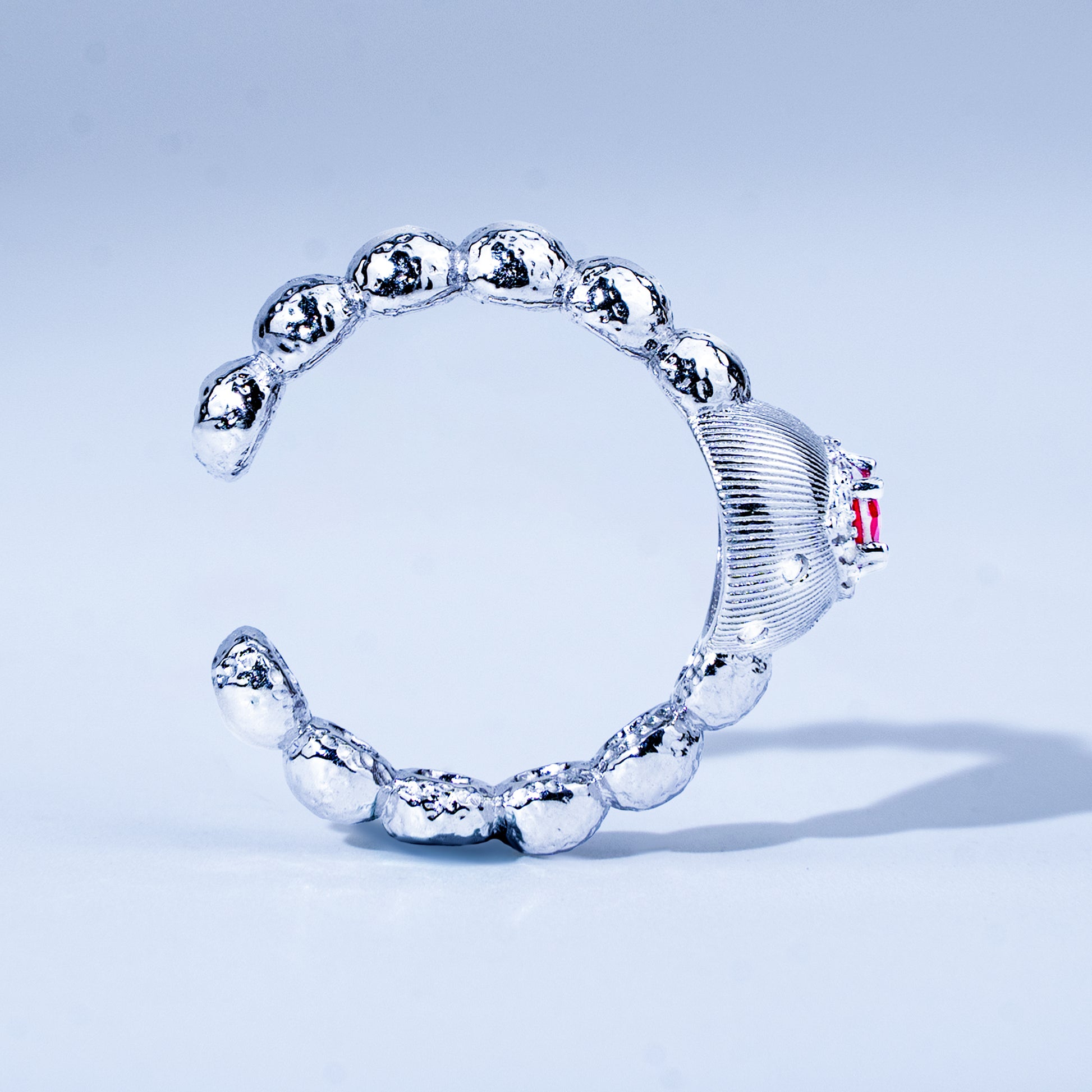[Cosmic Amour] D-POW 925 Silver Adjustable Ring Inspired by the Blush of a Celestial Peach