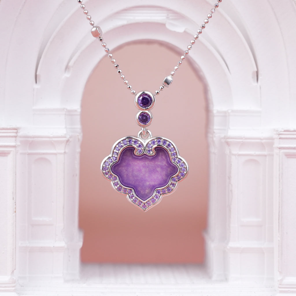 [Lustre Ruyi] D-pow Handcrafted 925 Silver Necklace with Quartz Stones, 49cm (19.3'')