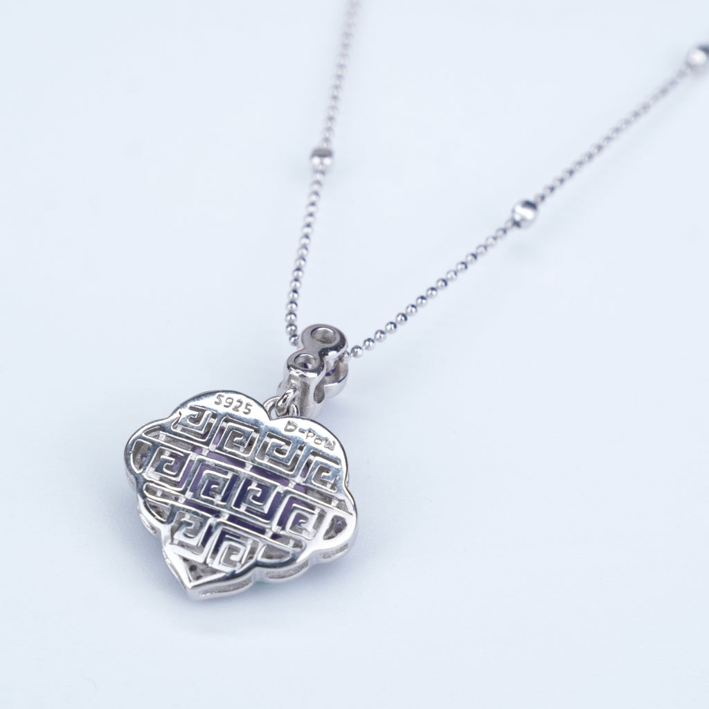 [Lustre Ruyi] D-pow Handcrafted 925 Silver Necklace with Quartz Stones, 49cm (19.3'')