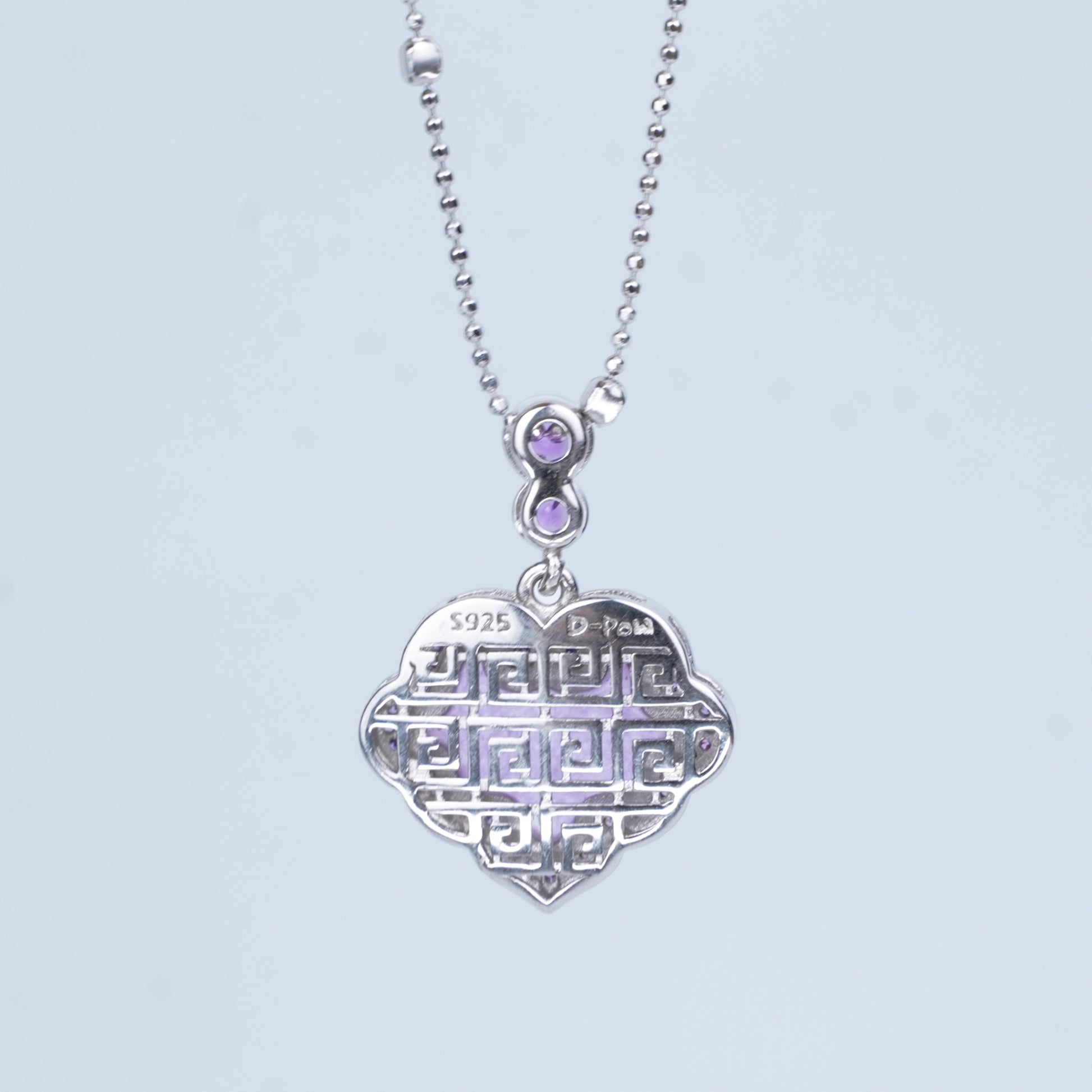[Lustre Ruyi] D-pow Handcrafted 925 Silver Necklace with Quartz Stones, 49cm (19.3'')