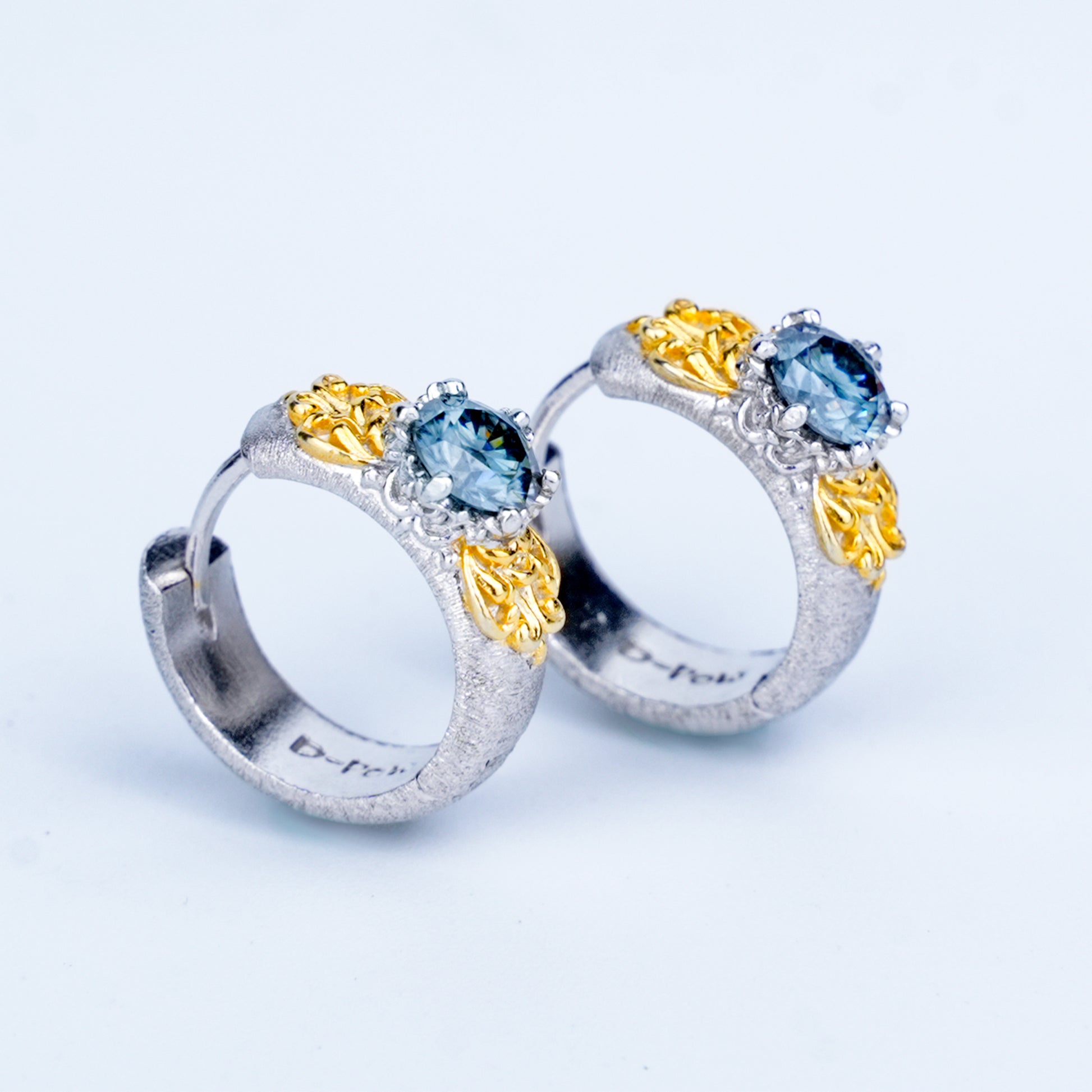 [Eternal Gleam] D-POW Moissanite Filigree Sterling Silver Ear Clips in Inspired Buccellati Style, 1 PAIR