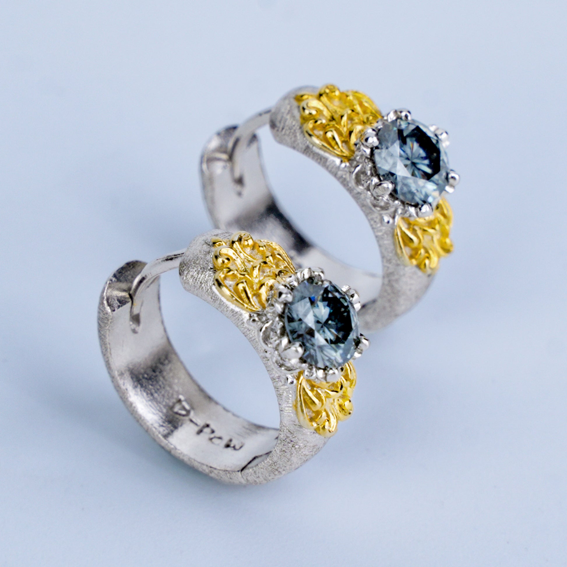 [Eternal Gleam] D-POW Moissanite Filigree Sterling Silver Ear Clips in Inspired Buccellati Style, 1 PAIR