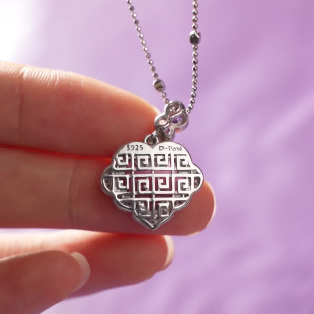 [Lustre Ruyi] D-pow Handcrafted 925 Silver Necklace with Quartz Stones, 49cm (19.3'')
