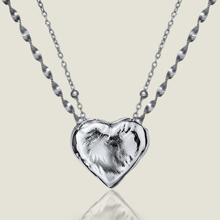 [Baroque Bloom] D-POW Baroque-Inspired Double Heart Necklace in 925 Sterling Silver - D-POW
