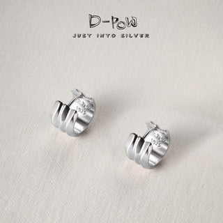 D-Pow 925 Sterling Silver Hoop Earrings – Vintage Minimalist European & American Style, Chic Everyday Jewelry - D-POW