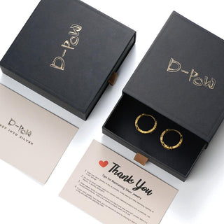 [Shatterlight Series] D-POW 925 Sterling Silver Crushed Ice Textured Hoop Earrings - D-POW