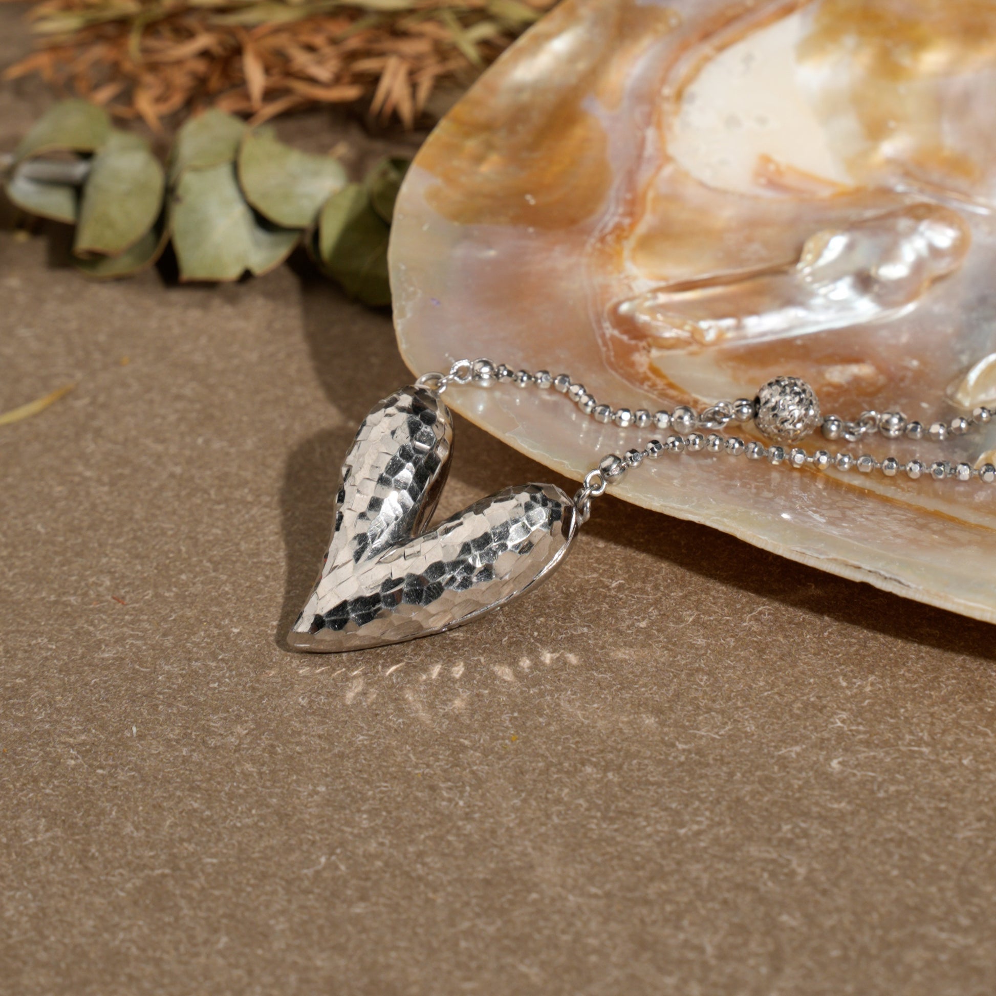 D-POW Baroque-Inspired Icy Peach Pendant 925 Silver Necklace