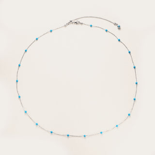 D-Pow Colorful Beaded Silver Choker Necklace