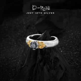 Angled view of the Eternal Gleam ring showcasing its dimensional sparkle and intricate silverwork.