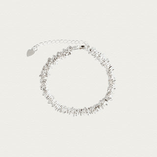 Front view of the Heavy Craft Silver Fragment Bracelet, showcasing the unique fragmented design and intricate silver detailing.