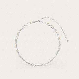 Full view of the Ice Crystal Small Gold Diamond Haute Couture Necklace, featuring a refined gold-toned pendant with crystal detailing.